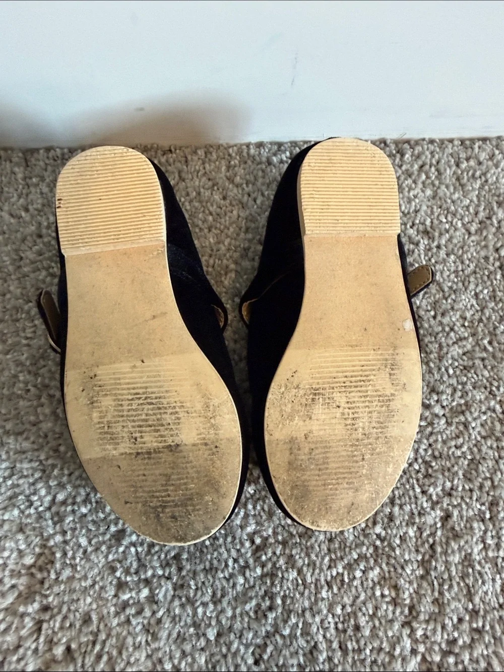 Janie and Jack Black Mary Jane Flats with Pearl Strap